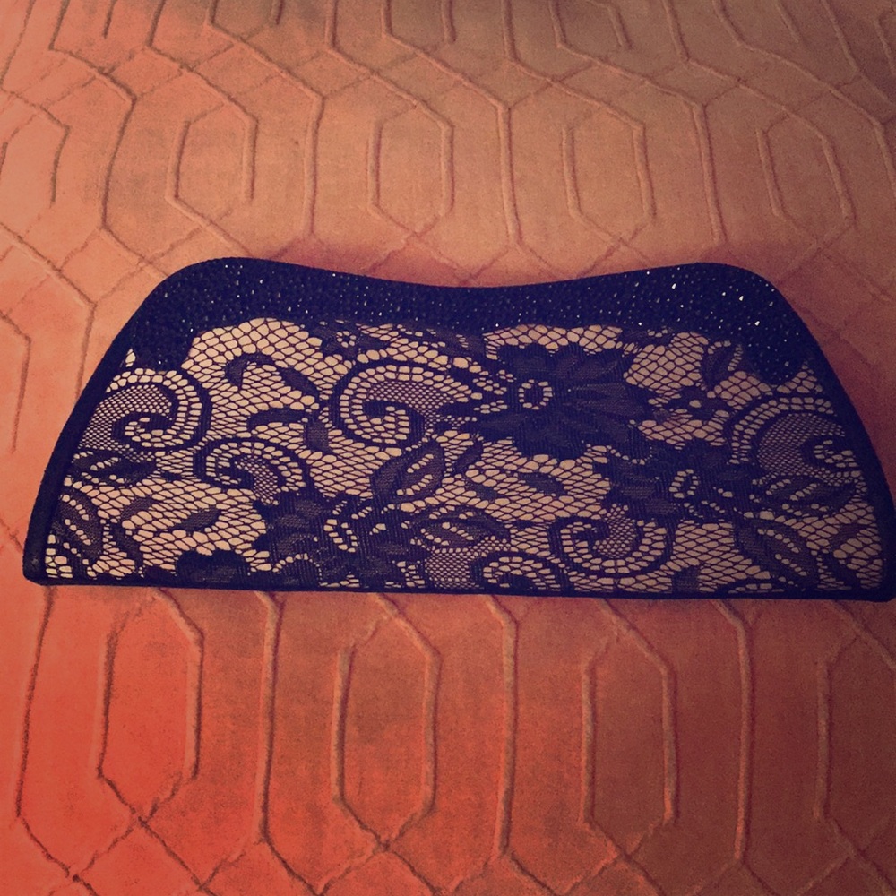 Lace/Satin Clutch/purse with detachable chain